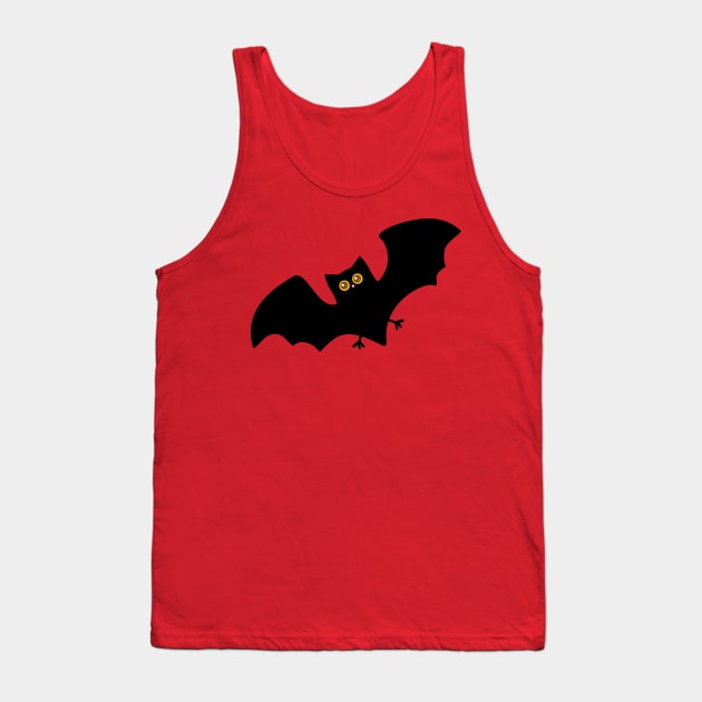 Cute Funny Halloween Bat Cartoon Illustration Tank Top by RageRabbit